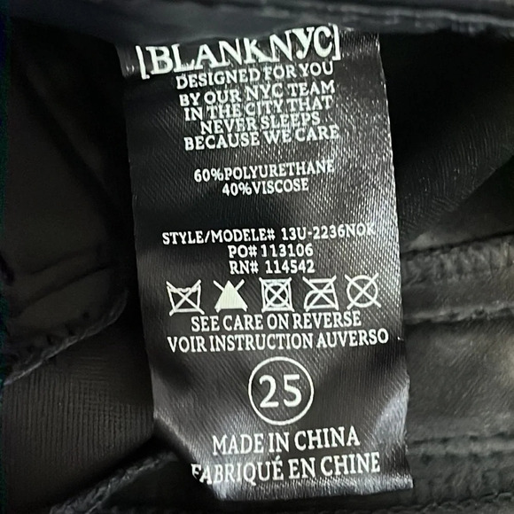 Blank NYC The Bond Vegan Leather Side Zip Leggings with Ankle Zips - NEW - Sz 25 - Picture 6 of 8